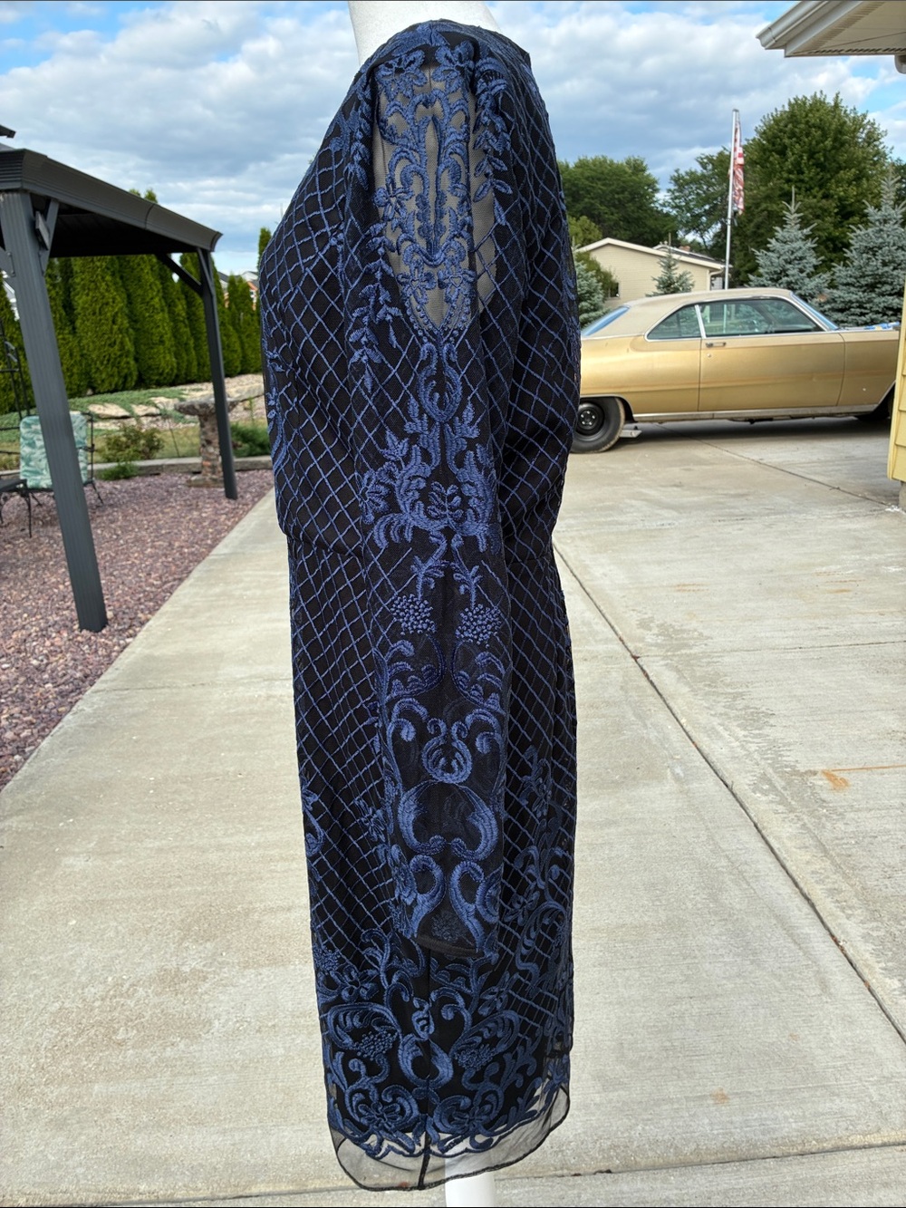 Donna Karan New York Black/Blue Lace Dress 12 - Picture 2 of 13